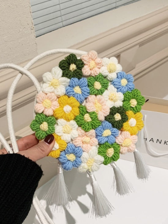 Floral Small Round Bag, Stylish And Versatile, Can Be Worn On One Shoulder Or Cross-body
