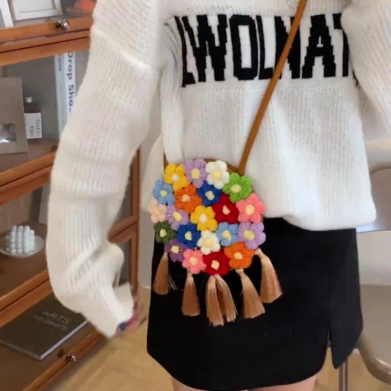 Floral Small Round Bag, Stylish And Versatile, Can Be Worn On One Shoulder Or Cross-body