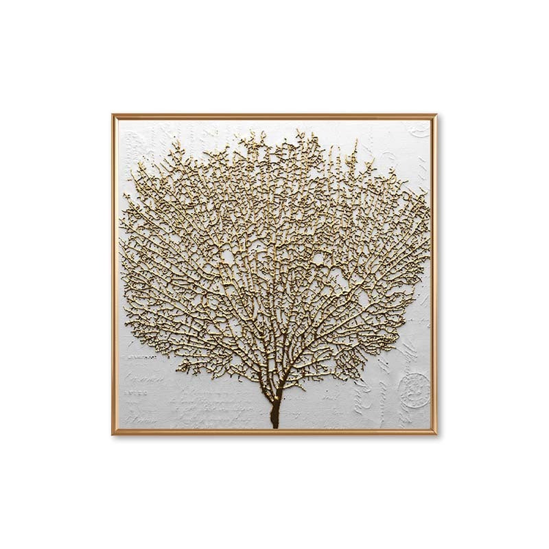 Golden Big Tree Abstract Art Modern Minimalist Style Poster