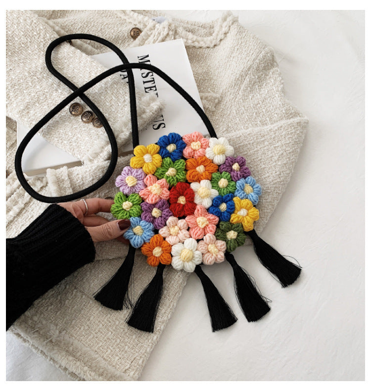 Floral Small Round Bag, Stylish And Versatile, Can Be Worn On One Shoulder Or Cross-body