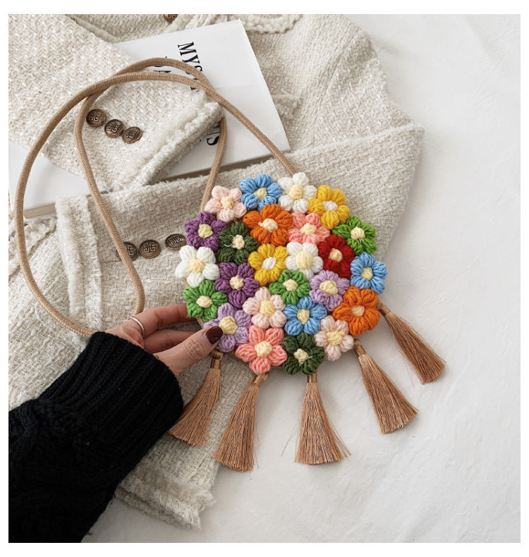 Floral Small Round Bag, Stylish And Versatile, Can Be Worn On One Shoulder Or Cross-body