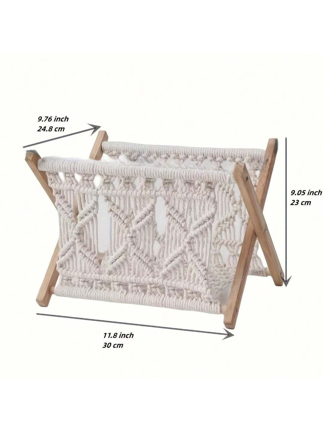 Xemussa 1pc Newspaper Baskets, Magazine Rack, Cotton Rope Woven Magazine Holder, Standing Boho Basket, Book Basket for Newspapers, Magazines, Books, Living Room, Bathroom, Office