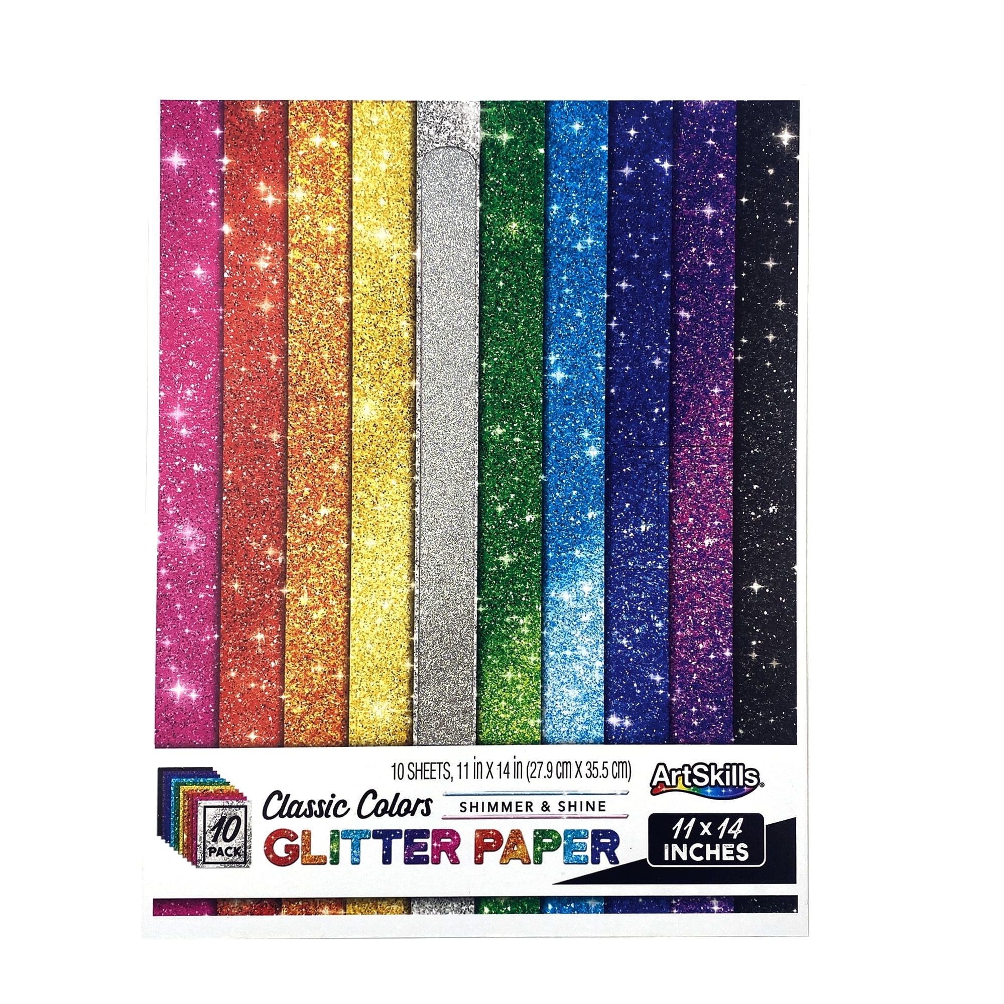 Art Skills Glitter Paper for Arts and Crafts, Scrapbooking, 11